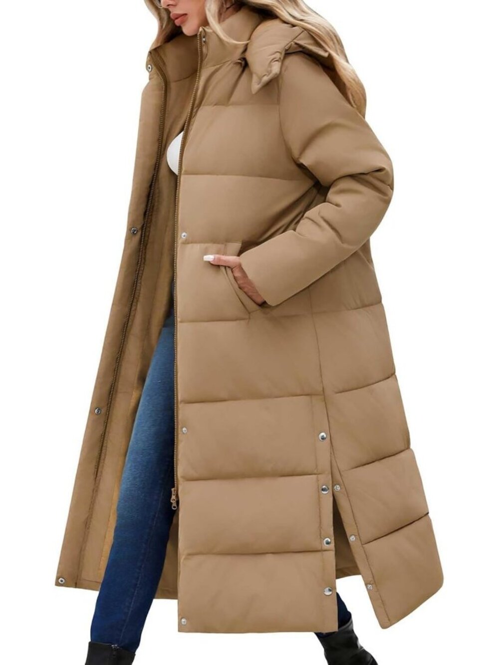 Cozy Women's Long Maxi Down Puffer Coat - Stylish Winter Jacket for Cold Weather